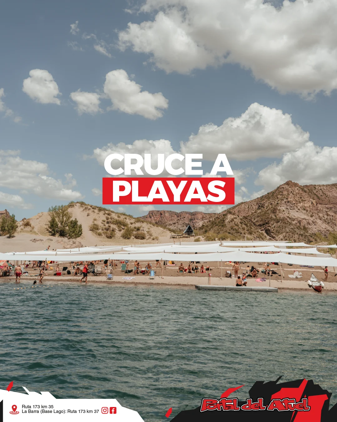 Cruce a las playas de arena